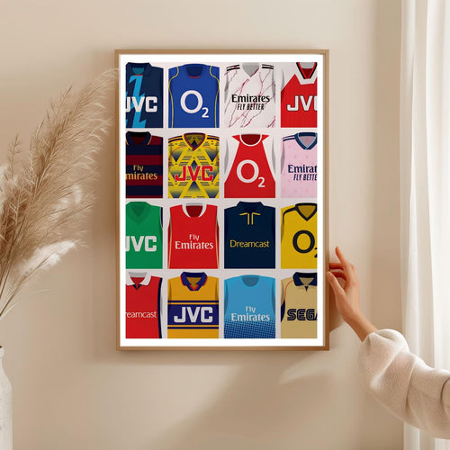 Arsenal FC Kit Evolution Poster | 16 Retro Jerseys